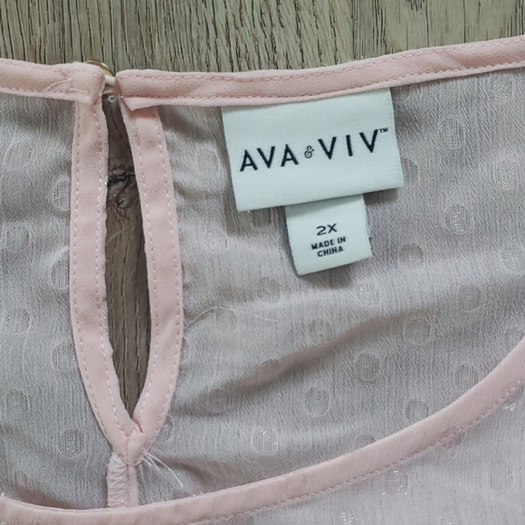 NWOT Sheer Blush Shimmer Blouse w/ Attached Cami - Picture 2 of 4